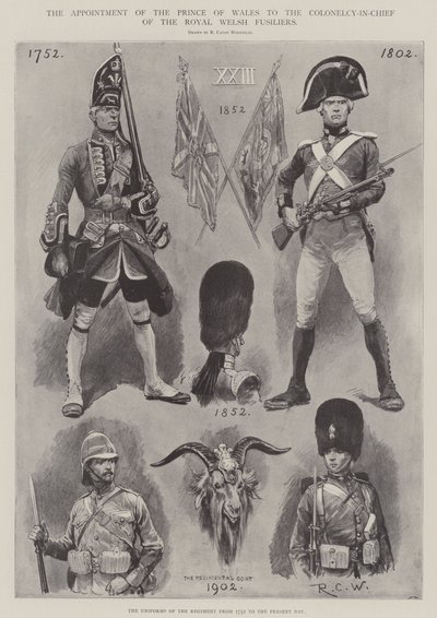 La nomina del Principe di Galles a Colonnello in Capo dei Royal Welsh Fusiliers da Richard Caton Woodville junior